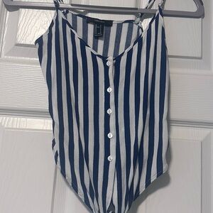 Forever 21 Navy and White Striped tank